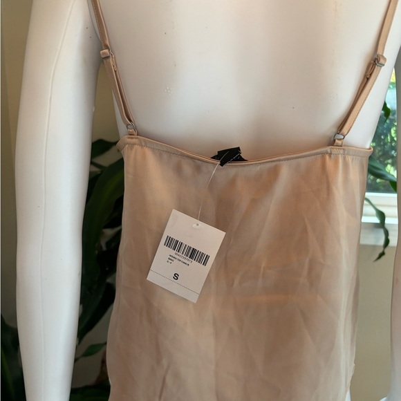 Elegant Tan Lace Trim Cami Top - Picture 3 of 6